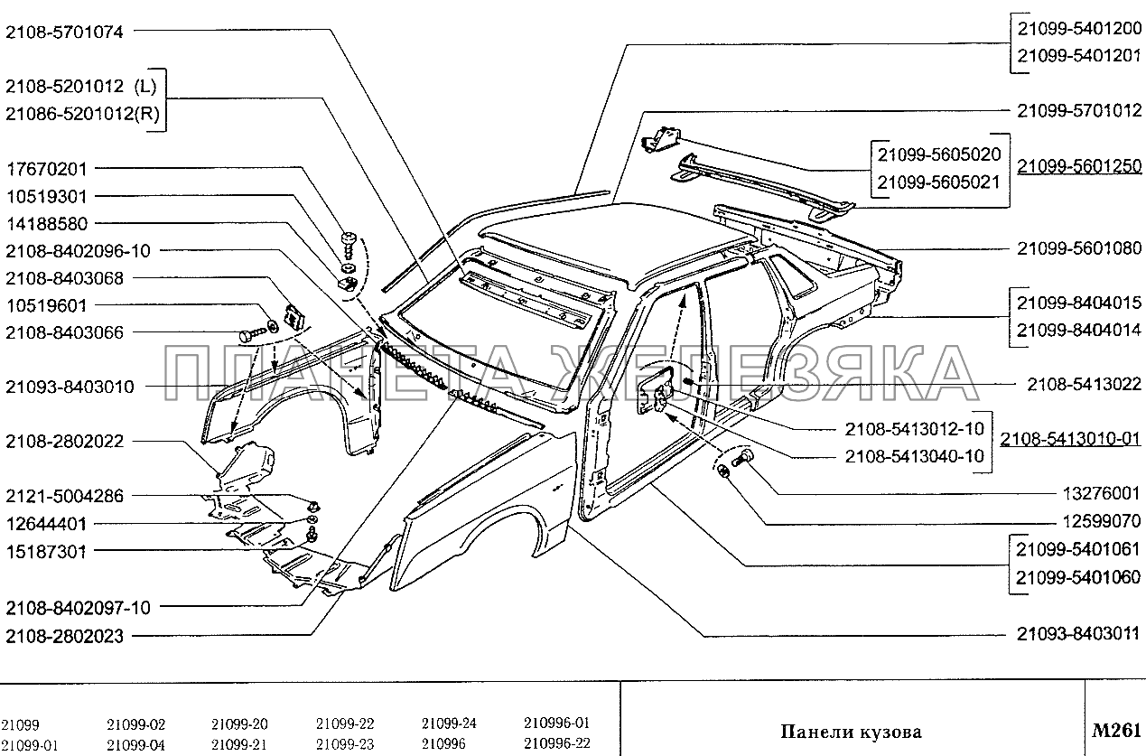 Панели кузова ВАЗ-2109